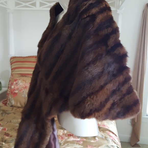 Vintage mink fur stole cape - Picture 2 of 6